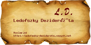 Ledofszky Dezideráta névjegykártya
