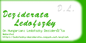 deziderata ledofszky business card